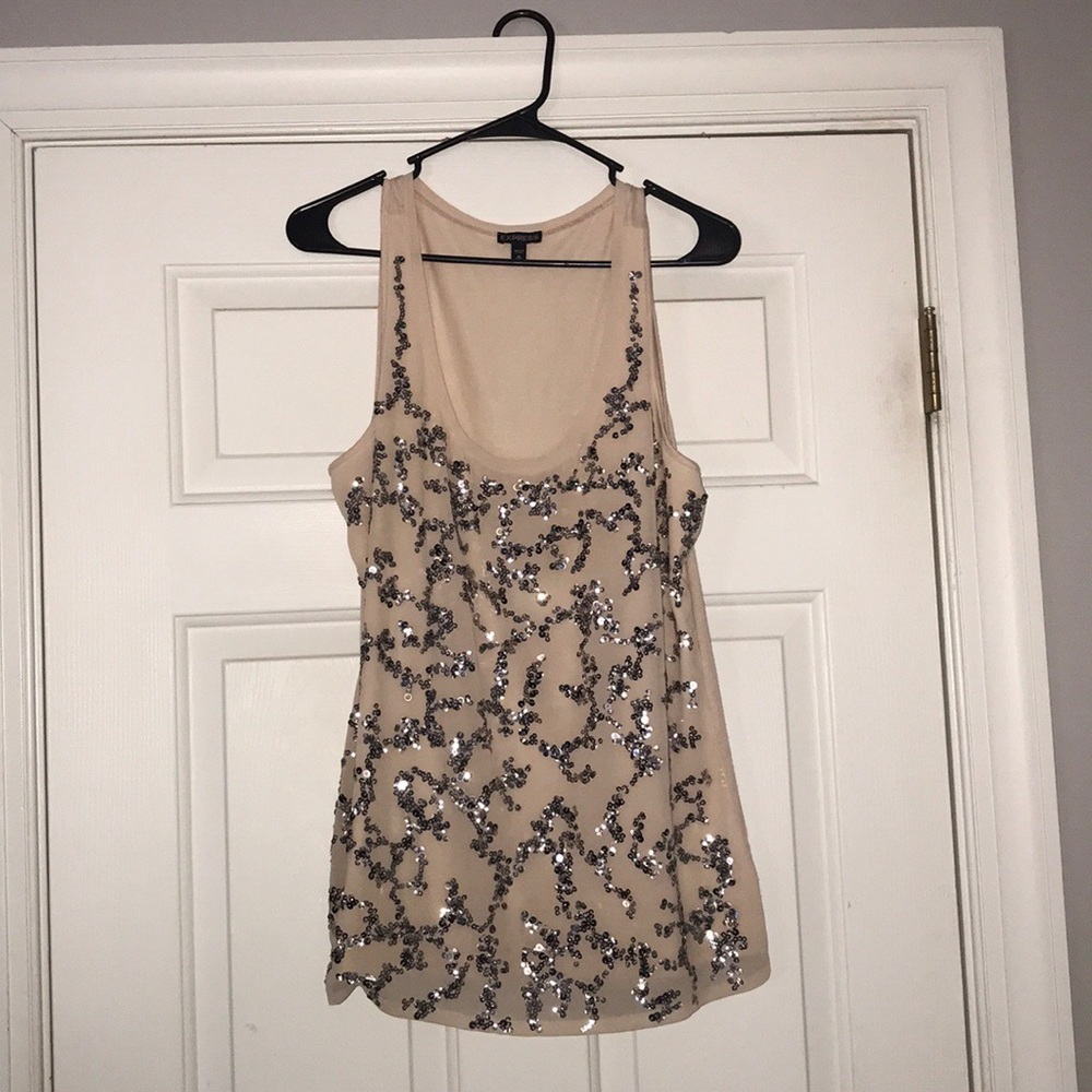 Sequin tank top blouse